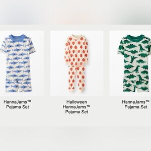Hanna Andersson Organic Cotton Pajama Bundle Size US 4T Pumpkins Sharks & Dino’s